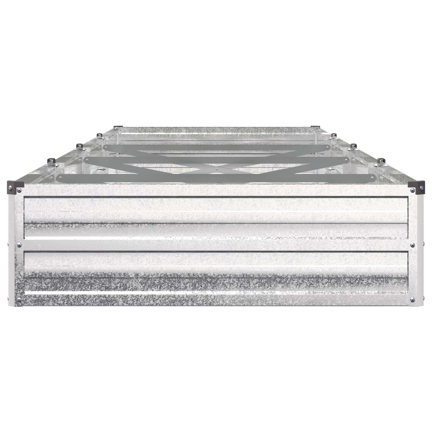 vidaXL Υψωμένο Κρεβάτι Κήπου Ασημί 320 x 80 x 24 εκ. γαλβανισμένο