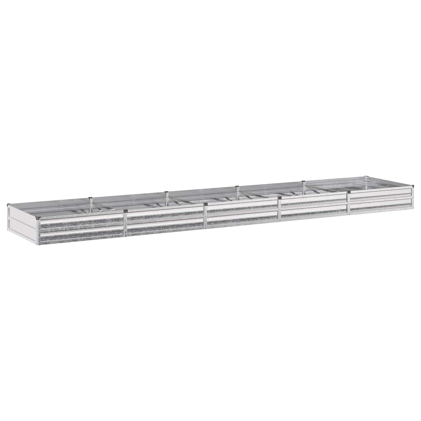 vidaXL Υψωμένο Κρεβάτι Κήπου Ασημί 400 x 80 x 24 εκ. γαλβανισμένο
