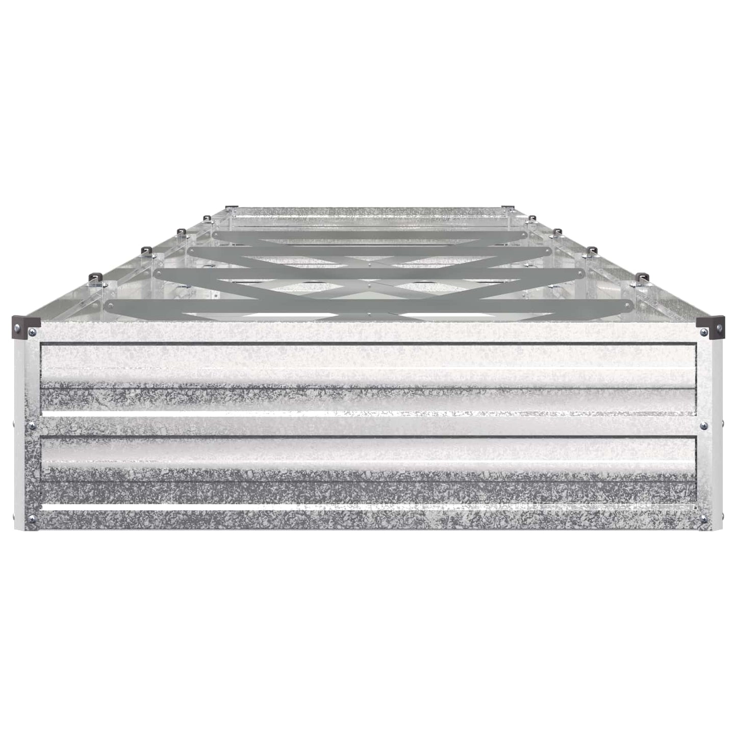 vidaXL Υψωμένο Κρεβάτι Κήπου Ασημί 400 x 80 x 24 εκ. γαλβανισμένο