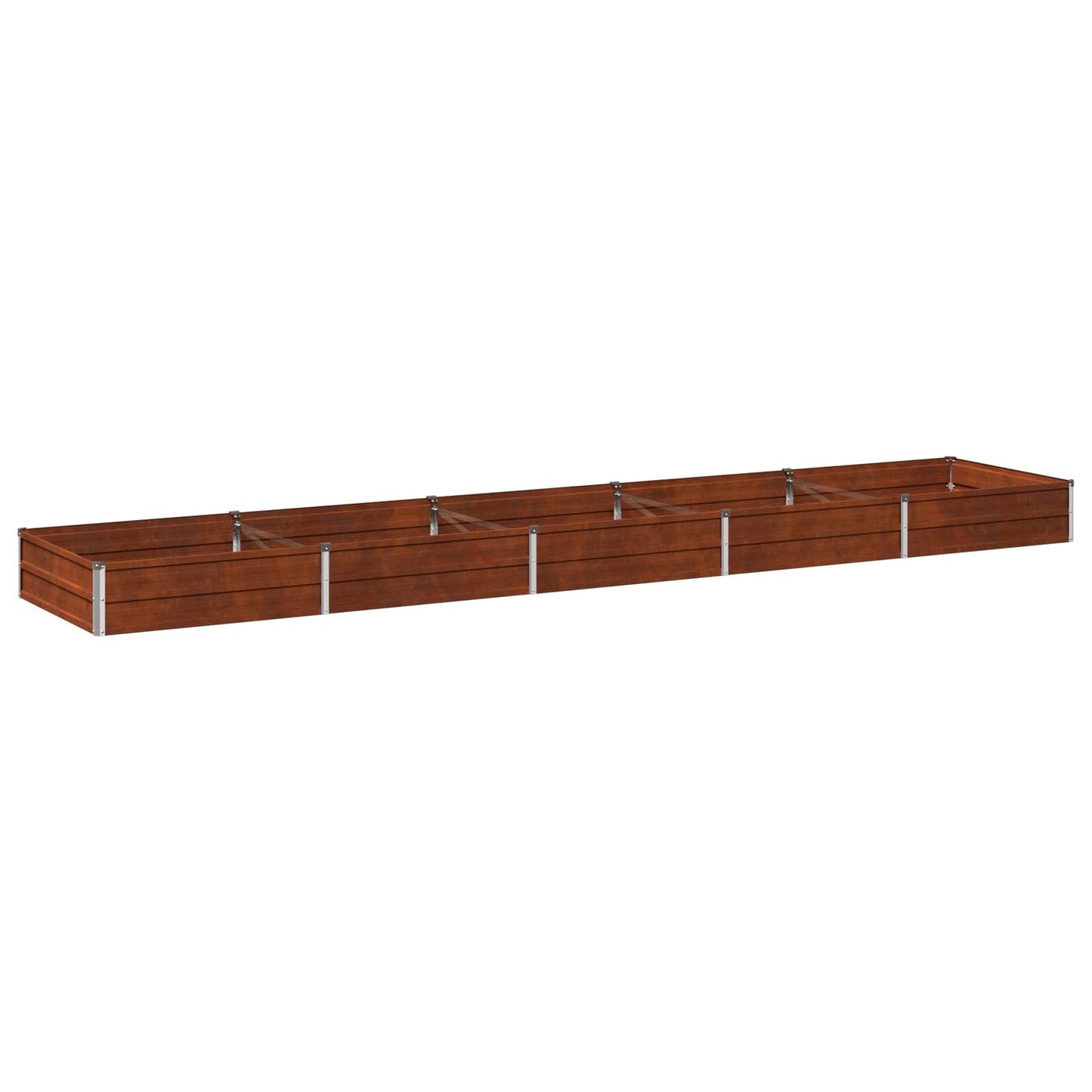 vidaXL Υψωμένο Κρεβάτι Κήπου Σκ rusty 400 x 80 x 24 εκ. κοντόν