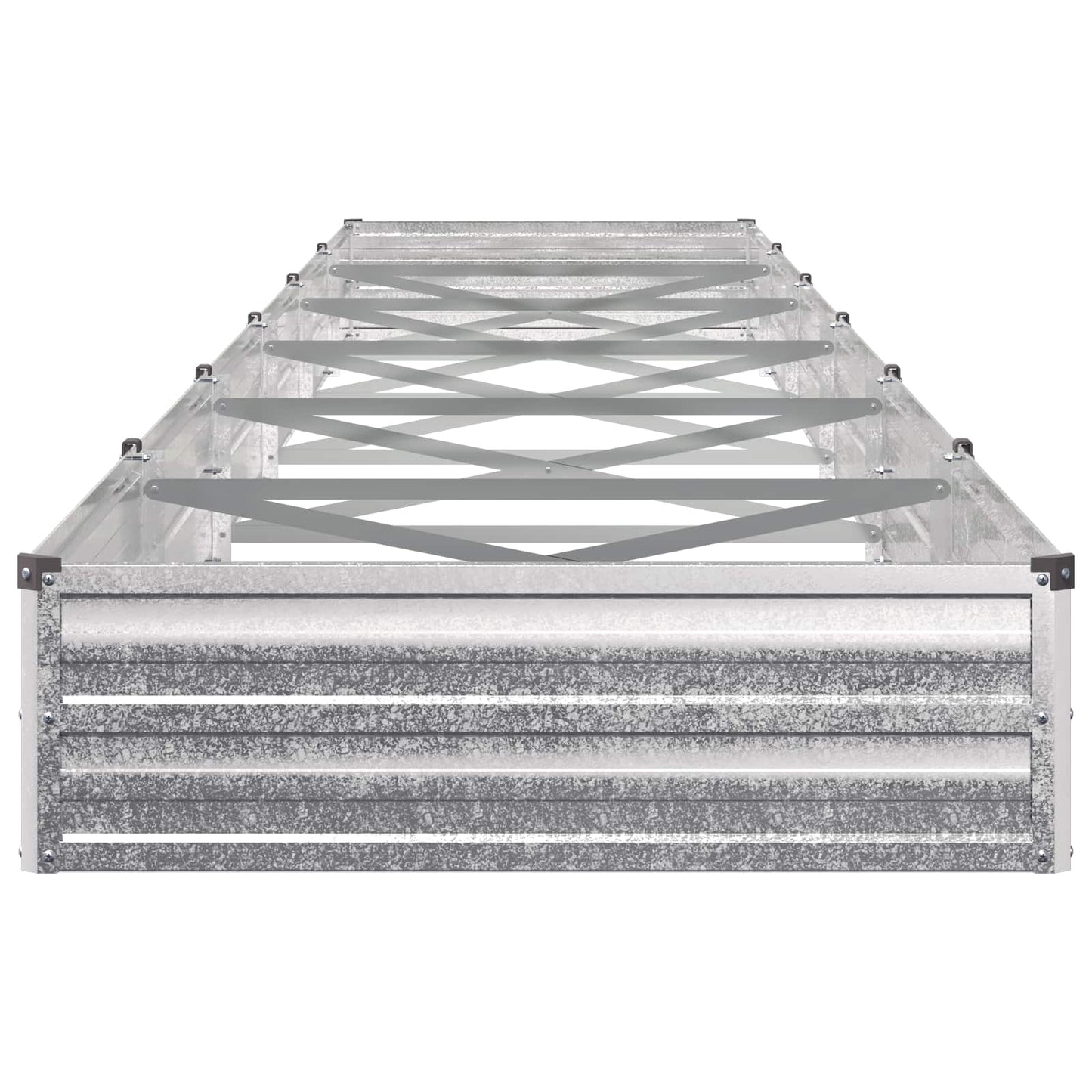 vidaXL Υψωμένο Κρεβάτι Κήπου Ασημί 600 x 80 x 24 εκ. γαλβανισμένο