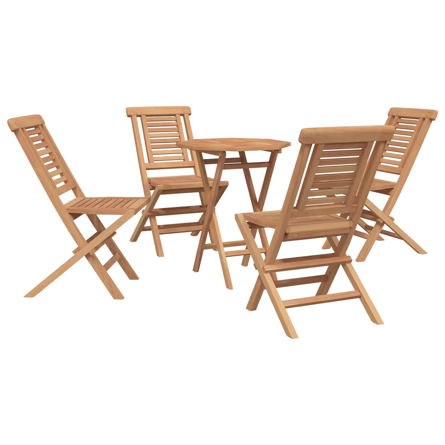 vidaXL Σετ Κήπου 5 τμχ. Καφέ Συμπαγές ξύλο teak
