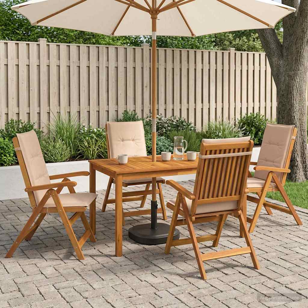 vidaXL 5-Piece Garden Dining Set Φυσικό Στερεό Ξύλο Ακακίας