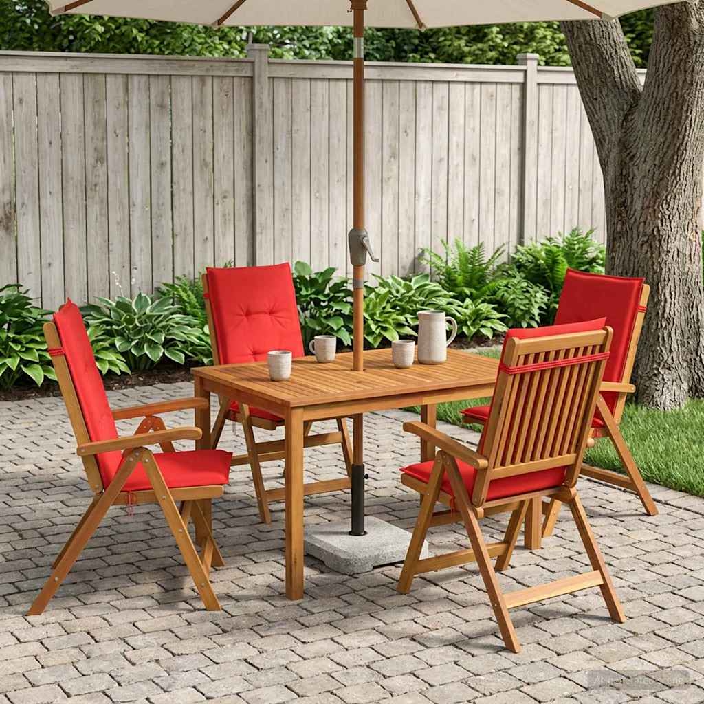vidaXL 5-Piece Garden Dining Set Φυσικό Στερεό Ξύλο Ακακίας