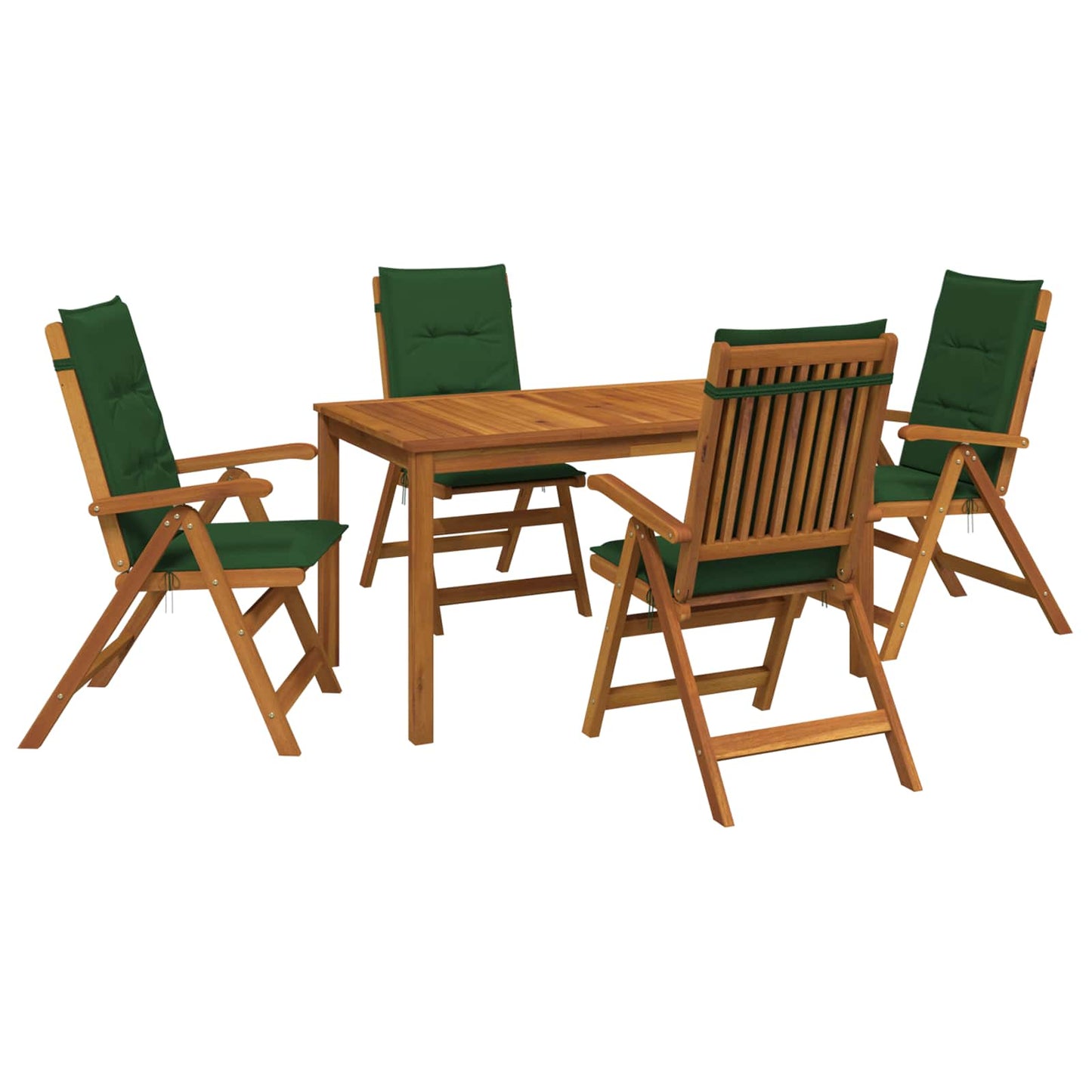 vidaXL 5-Piece Garden Dining Set Φυσικό Στερεό Ξύλο Ακακίας