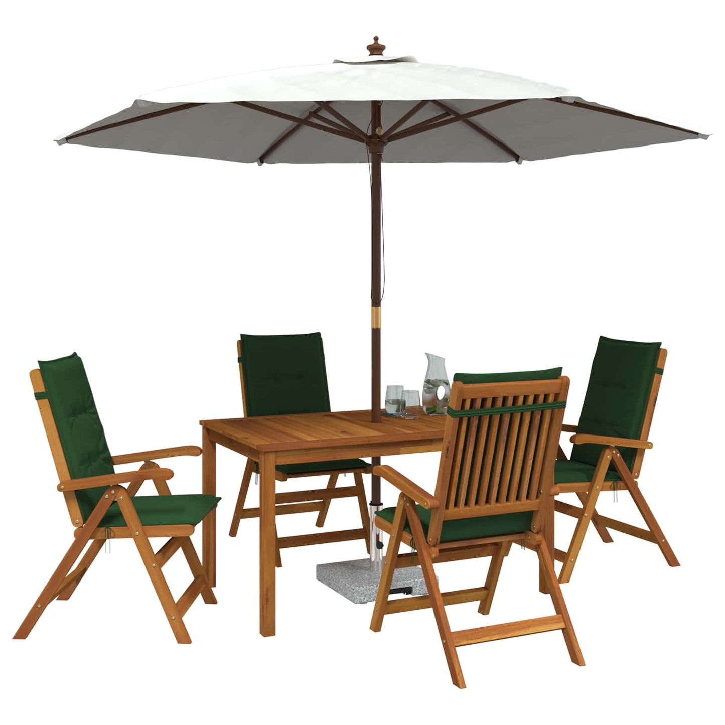 vidaXL 5-Piece Garden Dining Set Φυσικό Στερεό Ξύλο Ακακίας