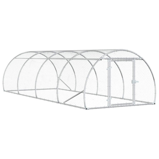 vidaXL Κοτέτσι Ασημί 400 x 150 x 100 εκ. Γαλβανισμένος Χάλυβας