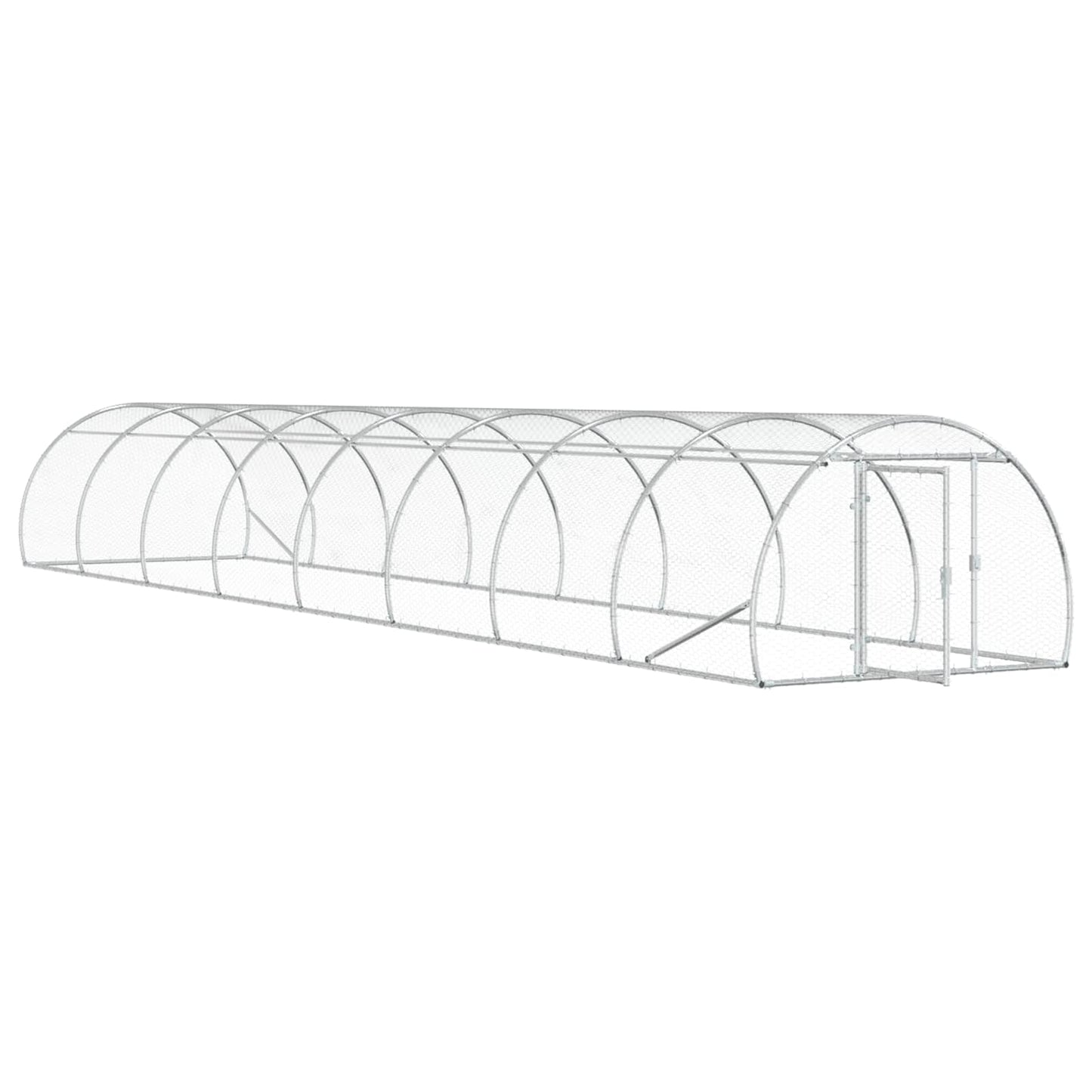 vidaXL Κοτέτσι Ασημί 800 x 150 x 100 εκ. Γαλβανισμένος Χάλυβας