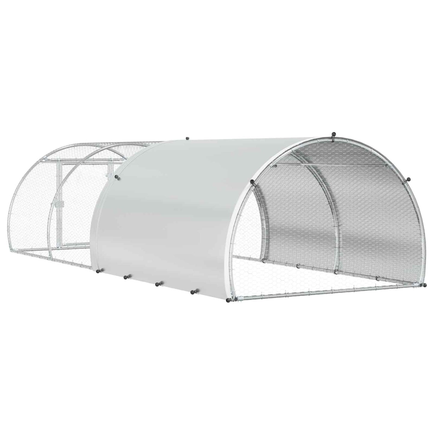 vidaXL Κοτέτσι Ασημί 400 x 150 x 100 εκ. Γαλβανισμένος Χάλυβας