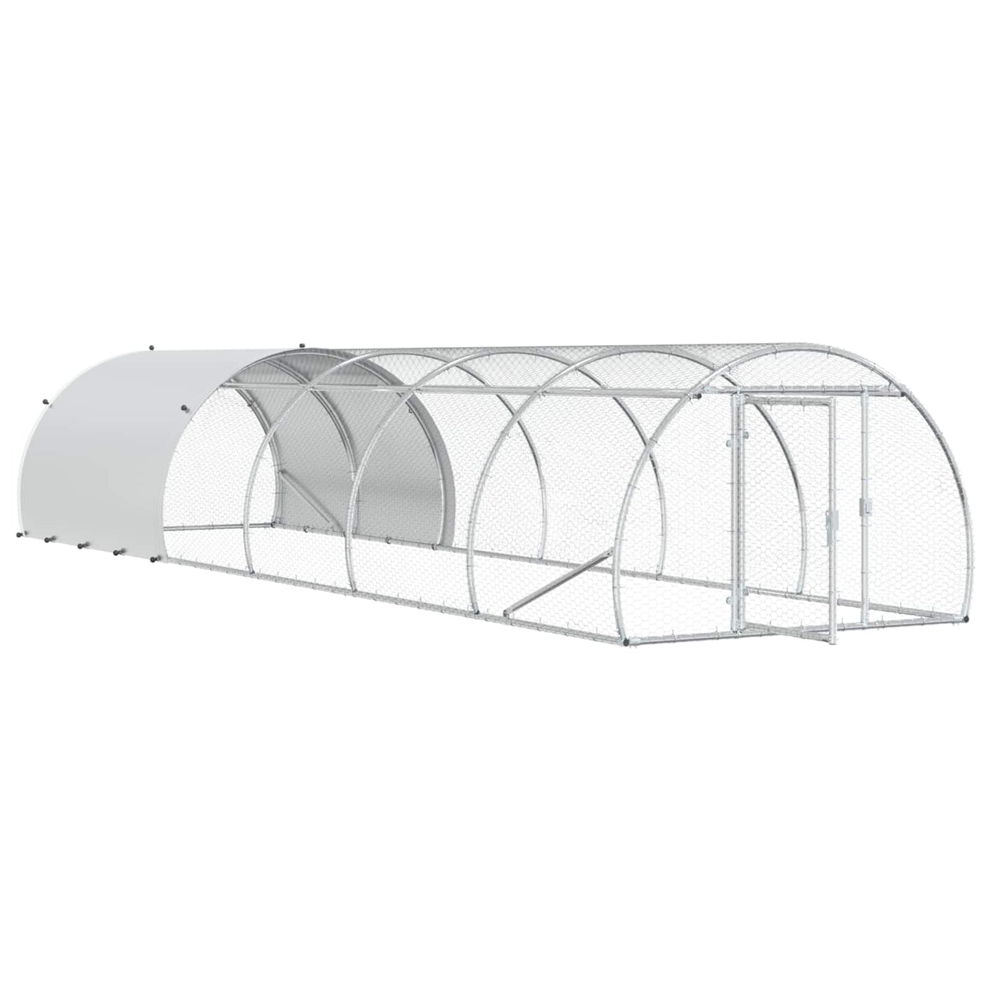 vidaXL Κοτέτσι Ασημί 600 x 150 x 100 εκ. Γαλβανισμένος Χάλυβας