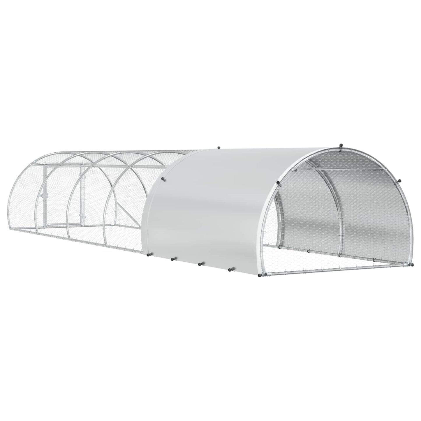 vidaXL Κοτέτσι Ασημί 600 x 150 x 100 εκ. Γαλβανισμένος Χάλυβας