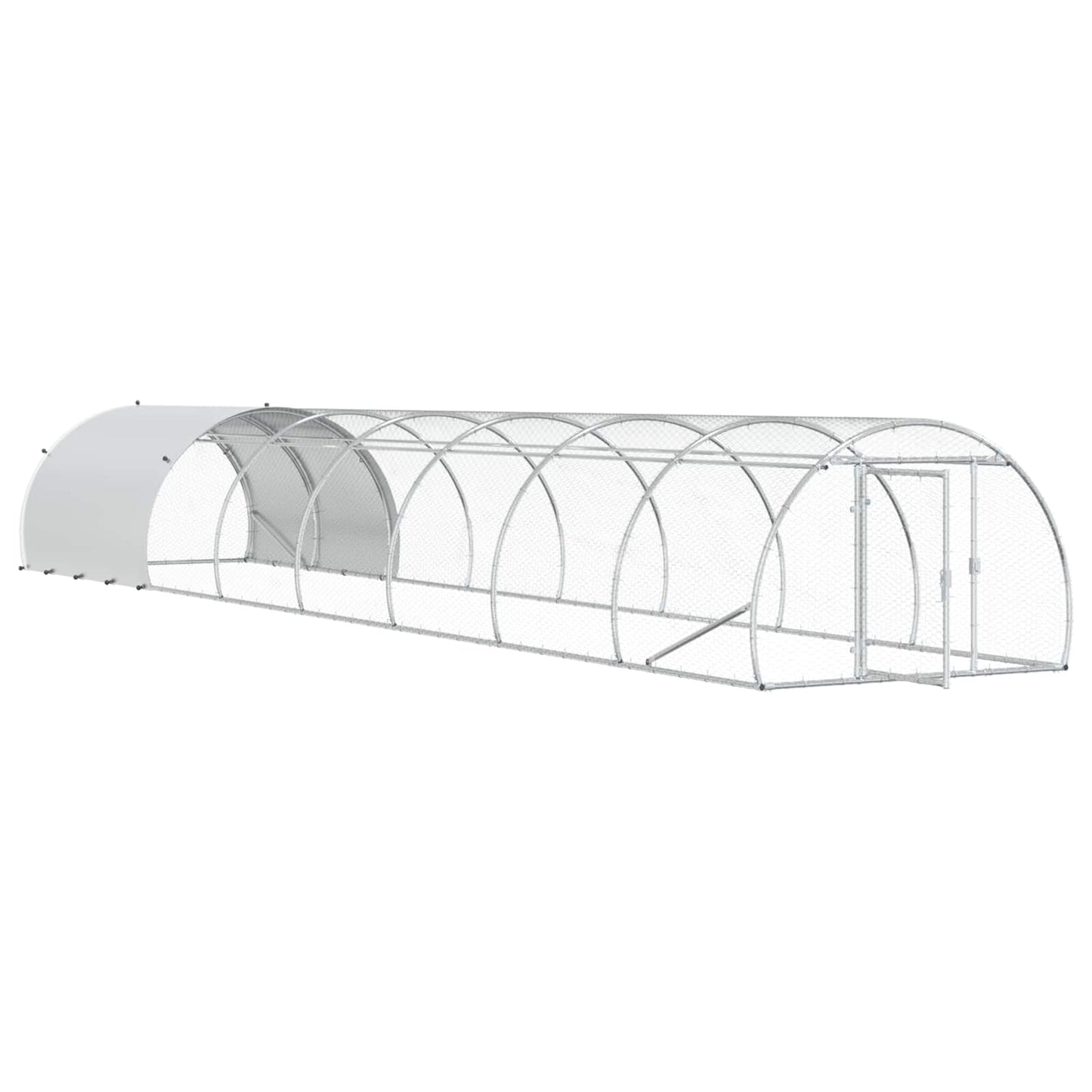 vidaXL Κοτέτσι Ασημί 800 x 150 x 100 εκ. Γαλβανισμένος Χάλυβας