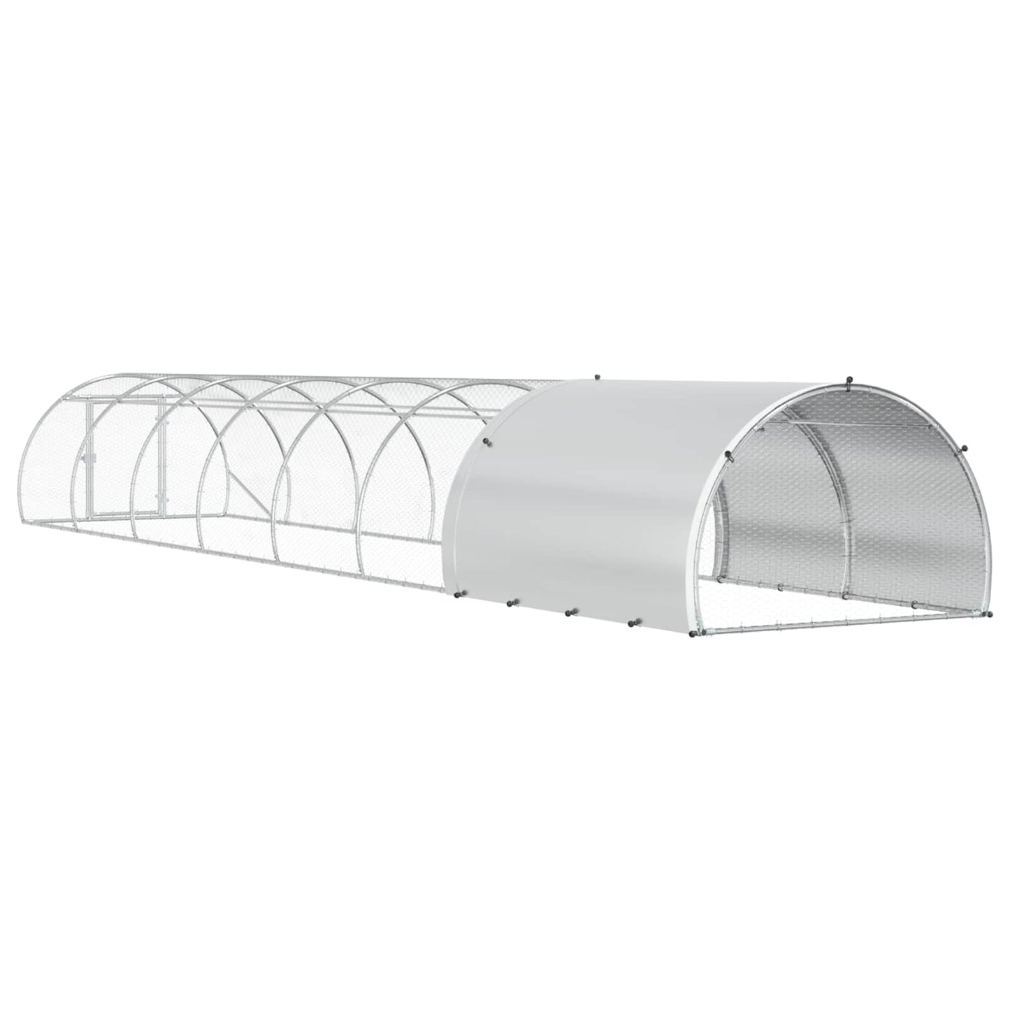 vidaXL Κοτέτσι Ασημί 800 x 150 x 100 εκ. Γαλβανισμένος Χάλυβας