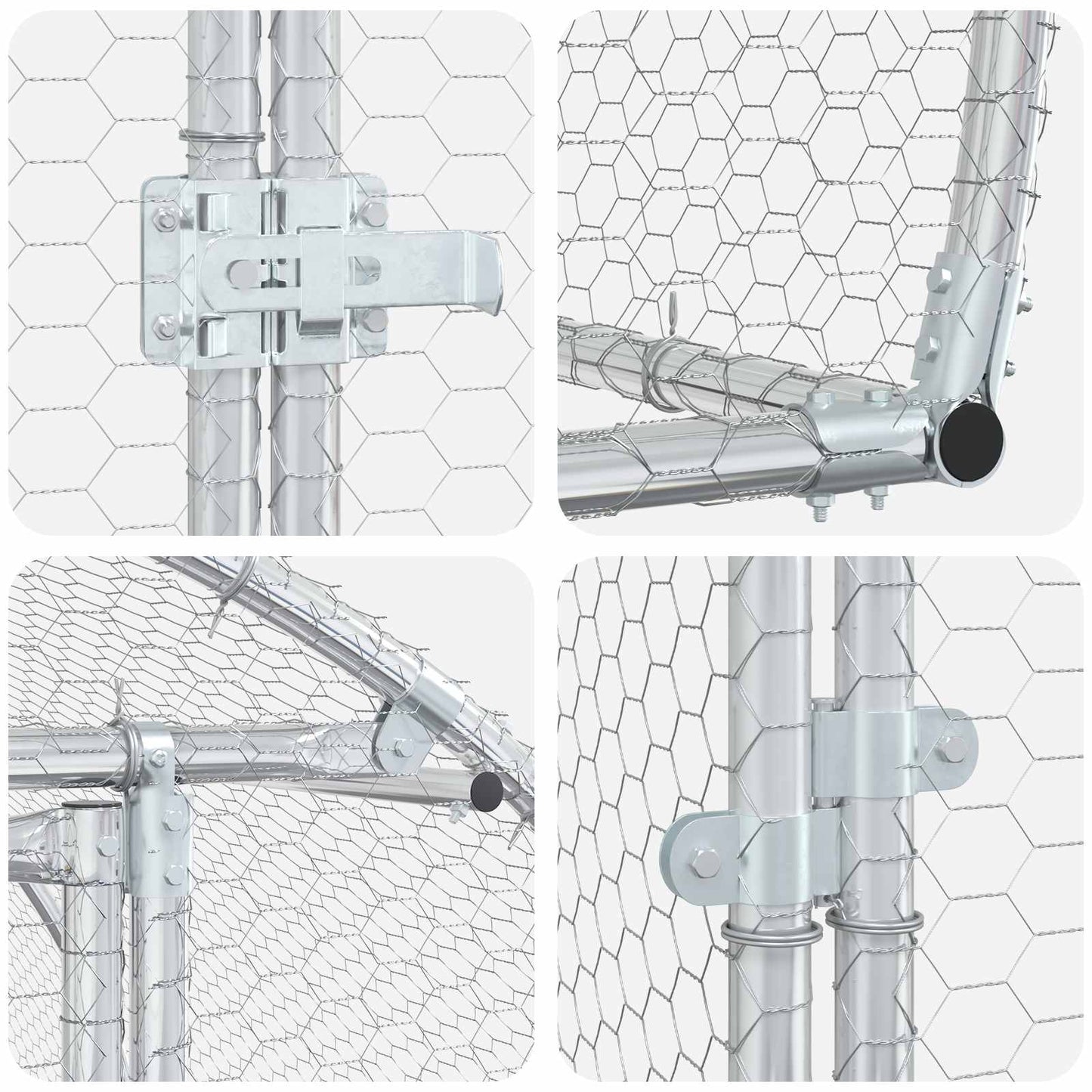 vidaXL Κοτέτσι Ασημί 1200 x 150 x 100 εκ. Γαλβανισμένος Χάλυβας