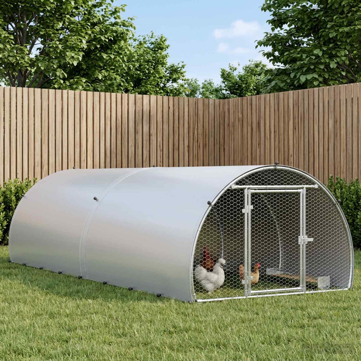 vidaXL Κοτέτσι Ασημί 400 x 150 x 100 εκ. Γαλβανισμένος Χάλυβας