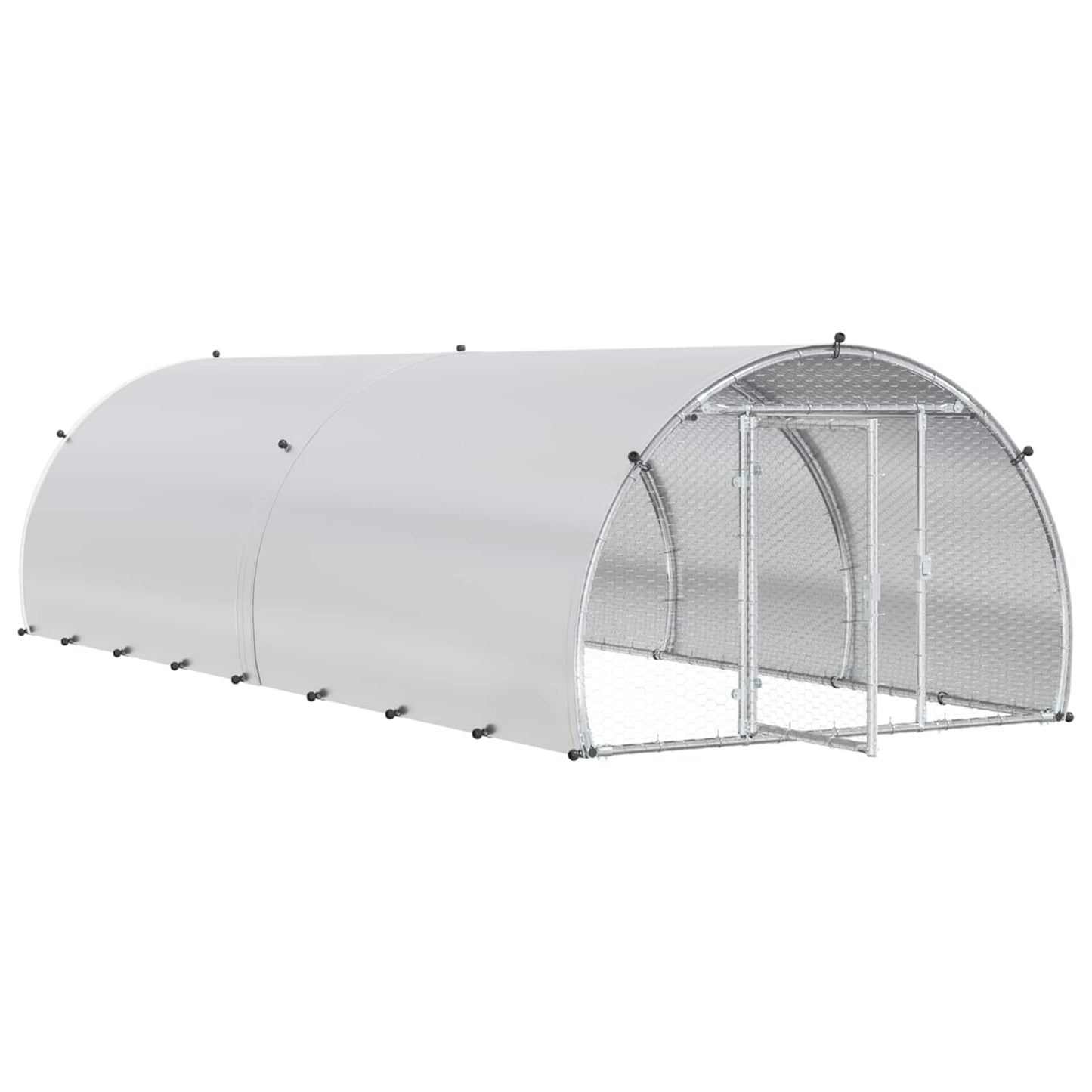 vidaXL Κοτέτσι Ασημί 400 x 150 x 100 εκ. Γαλβανισμένος Χάλυβας