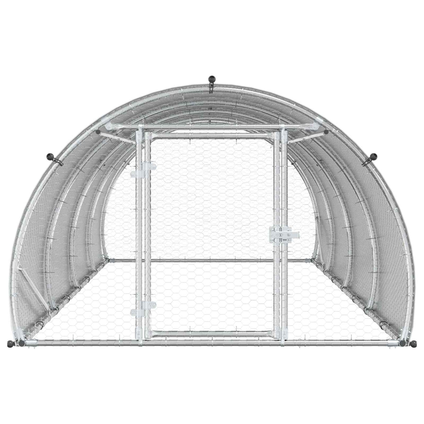 vidaXL Κοτέτσι Ασημί 400 x 150 x 100 εκ. Γαλβανισμένος Χάλυβας