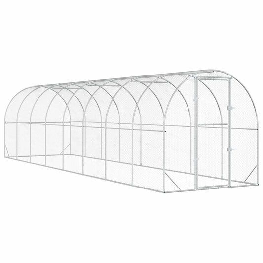 vidaXL Κοτέτσι Ασημί 800 x 200 x 200 εκ. Γαλβανισμένος Χάλυβας