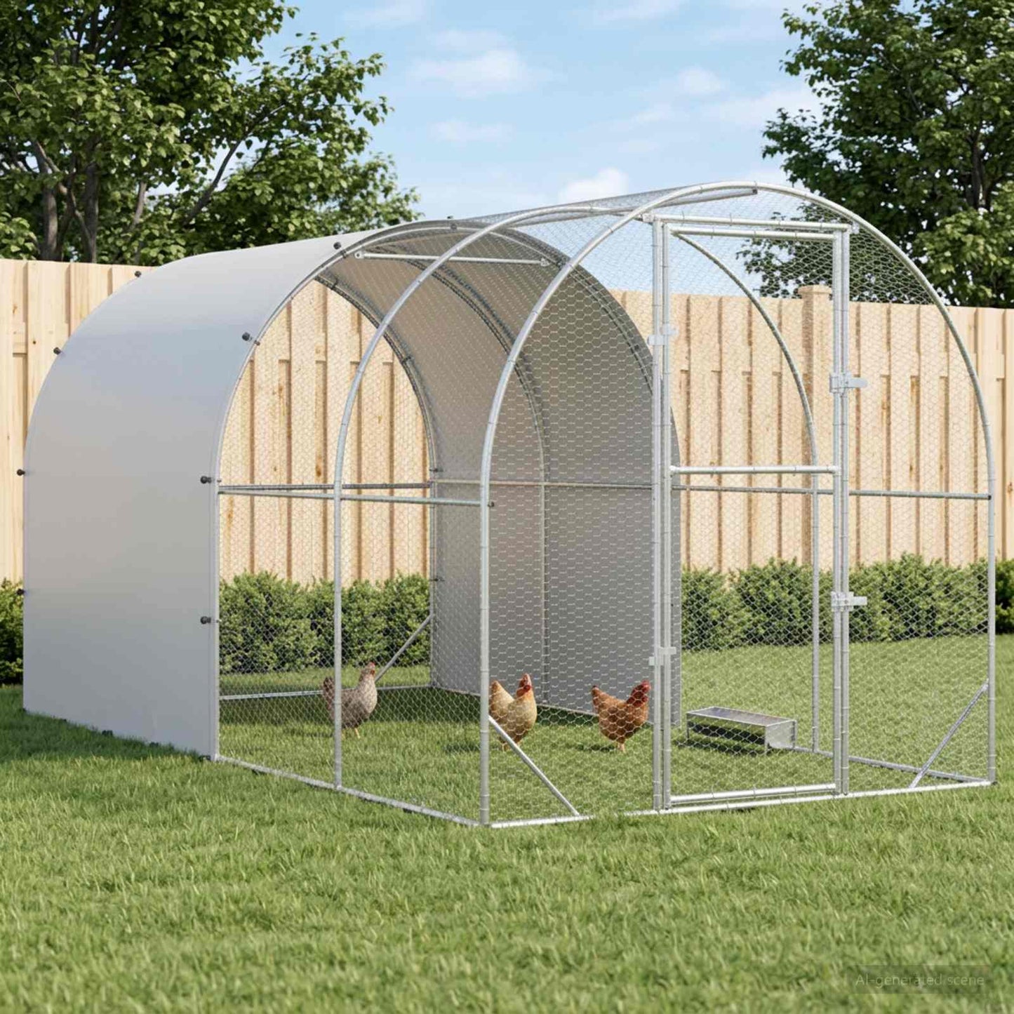 vidaXL Κοτέτσι Ασημί 400 x 200 x 200 εκ. Γαλβανισμένος Χάλυβας