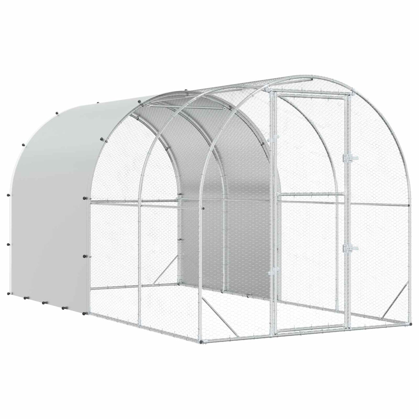 vidaXL Κοτέτσι Ασημί 400 x 200 x 200 εκ. Γαλβανισμένος Χάλυβας