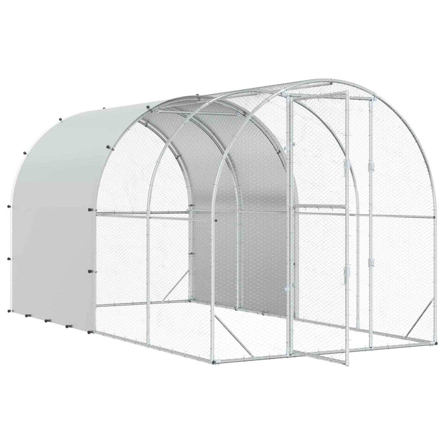 vidaXL Κοτέτσι Ασημί 400 x 200 x 200 εκ. Γαλβανισμένος Χάλυβας