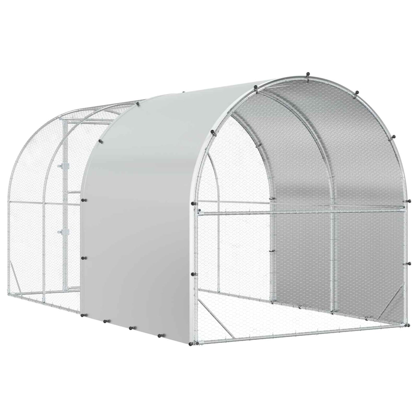 vidaXL Κοτέτσι Ασημί 400 x 200 x 200 εκ. Γαλβανισμένος Χάλυβας
