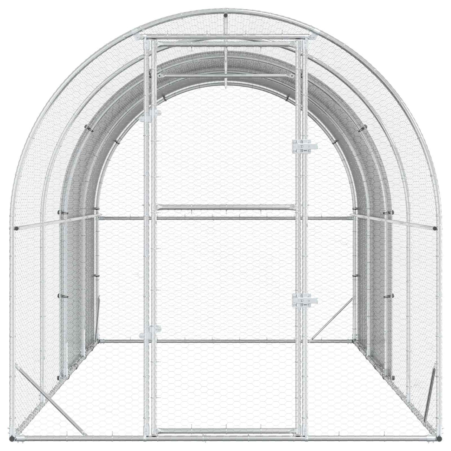 vidaXL Κοτέτσι Ασημί 400 x 200 x 200 εκ. Γαλβανισμένος Χάλυβας