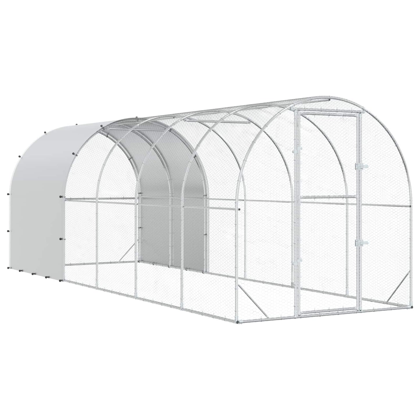 vidaXL Κοτέτσι Ασημί 600 x 200 x 200 εκ. Γαλβανισμένος Χάλυβας