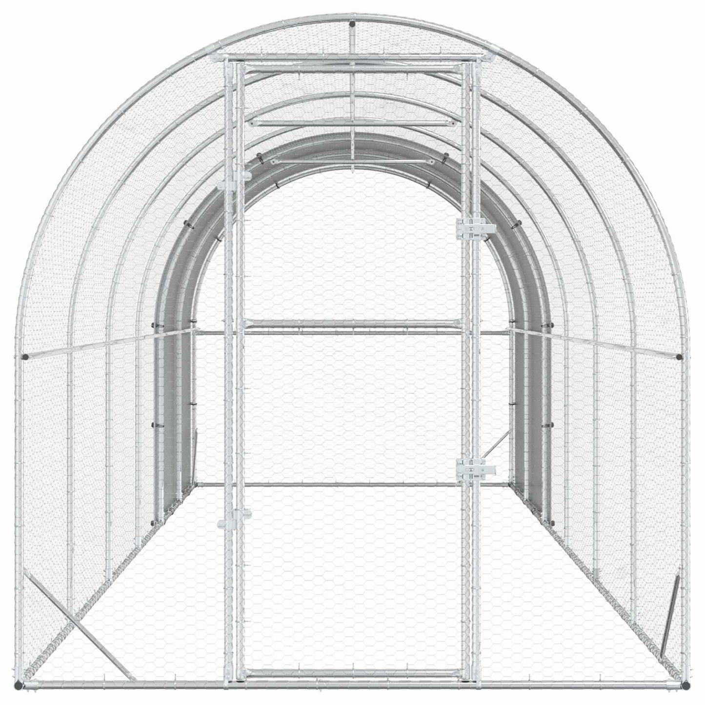 vidaXL Κοτέτσι Ασημί 600 x 200 x 200 εκ. Γαλβανισμένος Χάλυβας