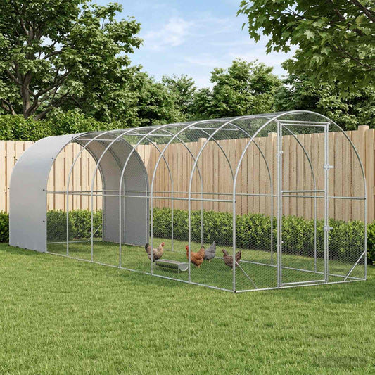 vidaXL Κοτέτσι Ασημί 800 x 200 x 200 εκ. Γαλβανισμένος Χάλυβας