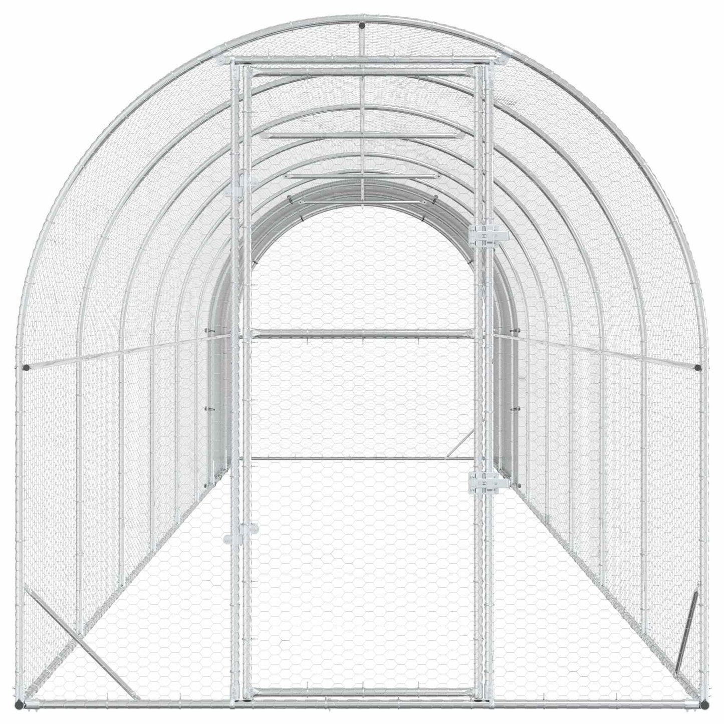 vidaXL Κοτέτσι Ασημί 800 x 200 x 200 εκ. Γαλβανισμένος Χάλυβας