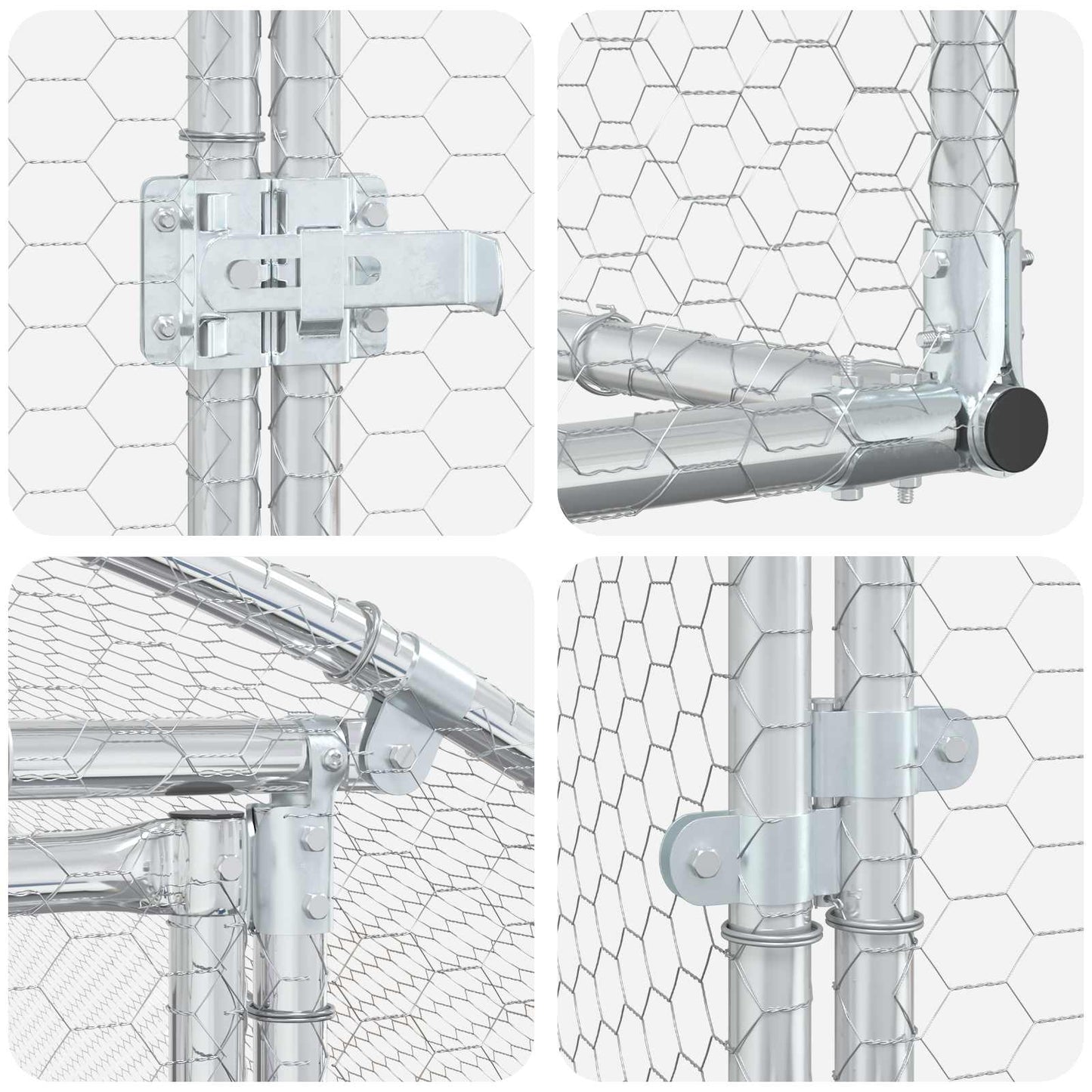 vidaXL Κοτέτσι Ασημί 1000 x 200 x 200 εκ. Γαλβανισμένος Χάλυβας