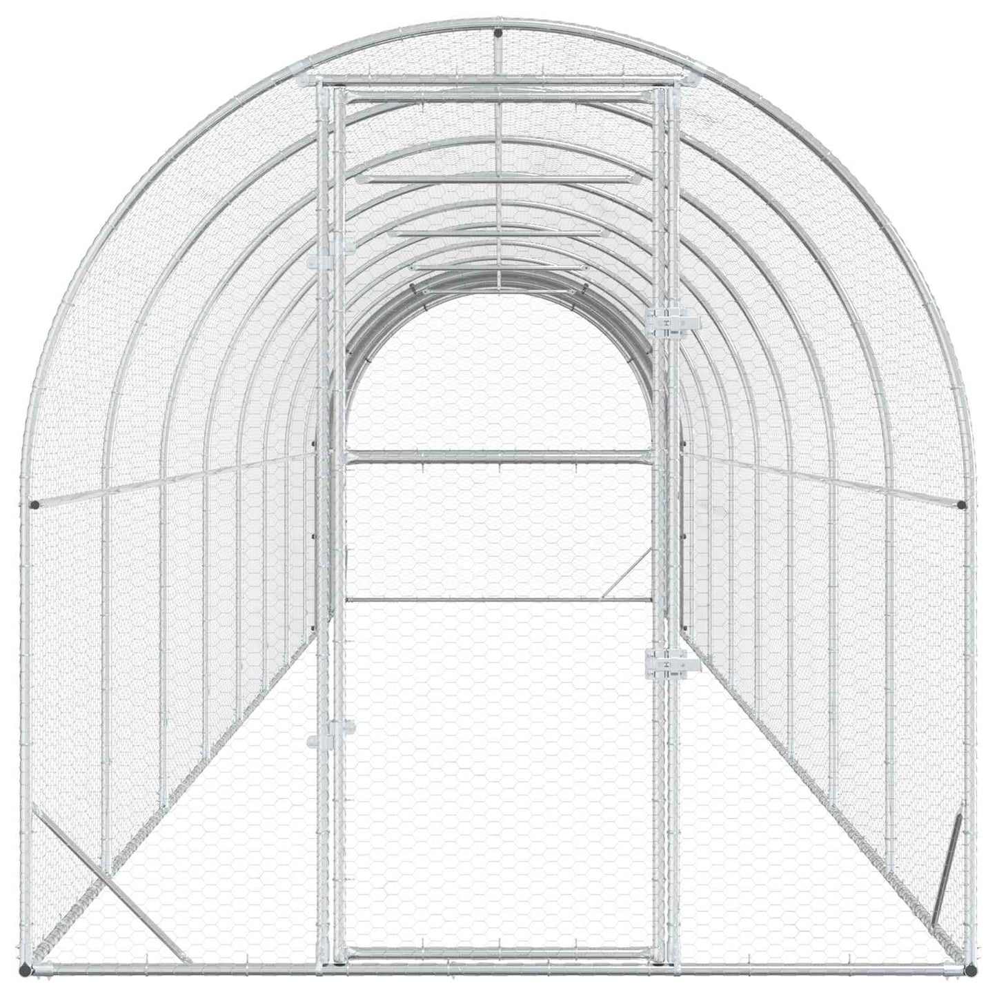 vidaXL Κοτέτσι Ασημί 1000 x 200 x 200 εκ. Γαλβανισμένος Χάλυβας
