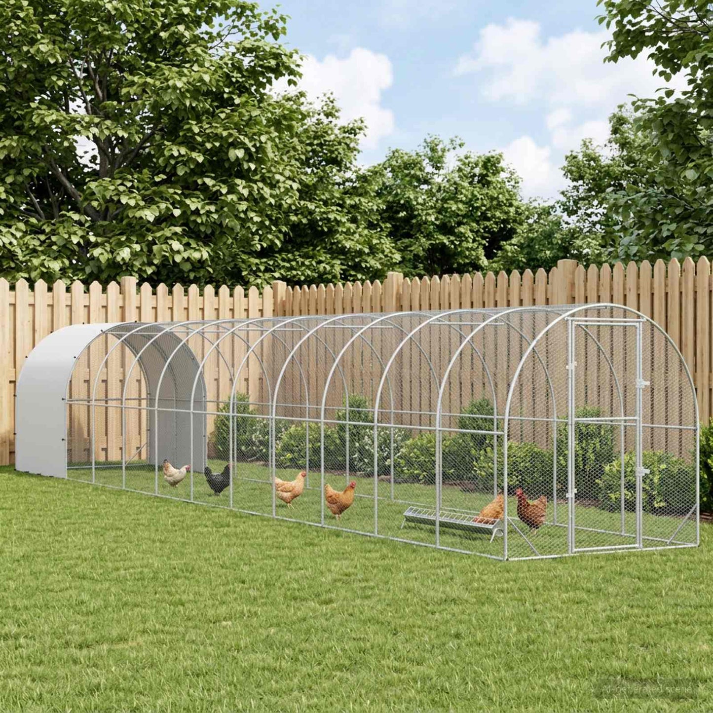 vidaXL Κοτέτσι Ασημί 1200 x 200 x 200 εκ. Γαλβανισμένος Χάλυβας