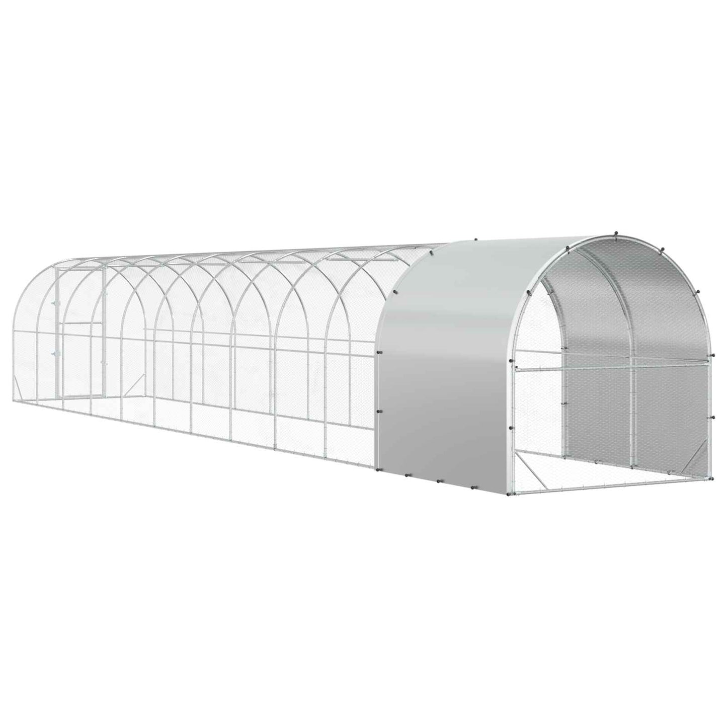 vidaXL Κοτέτσι Ασημί 1200 x 200 x 200 εκ. Γαλβανισμένος Χάλυβας