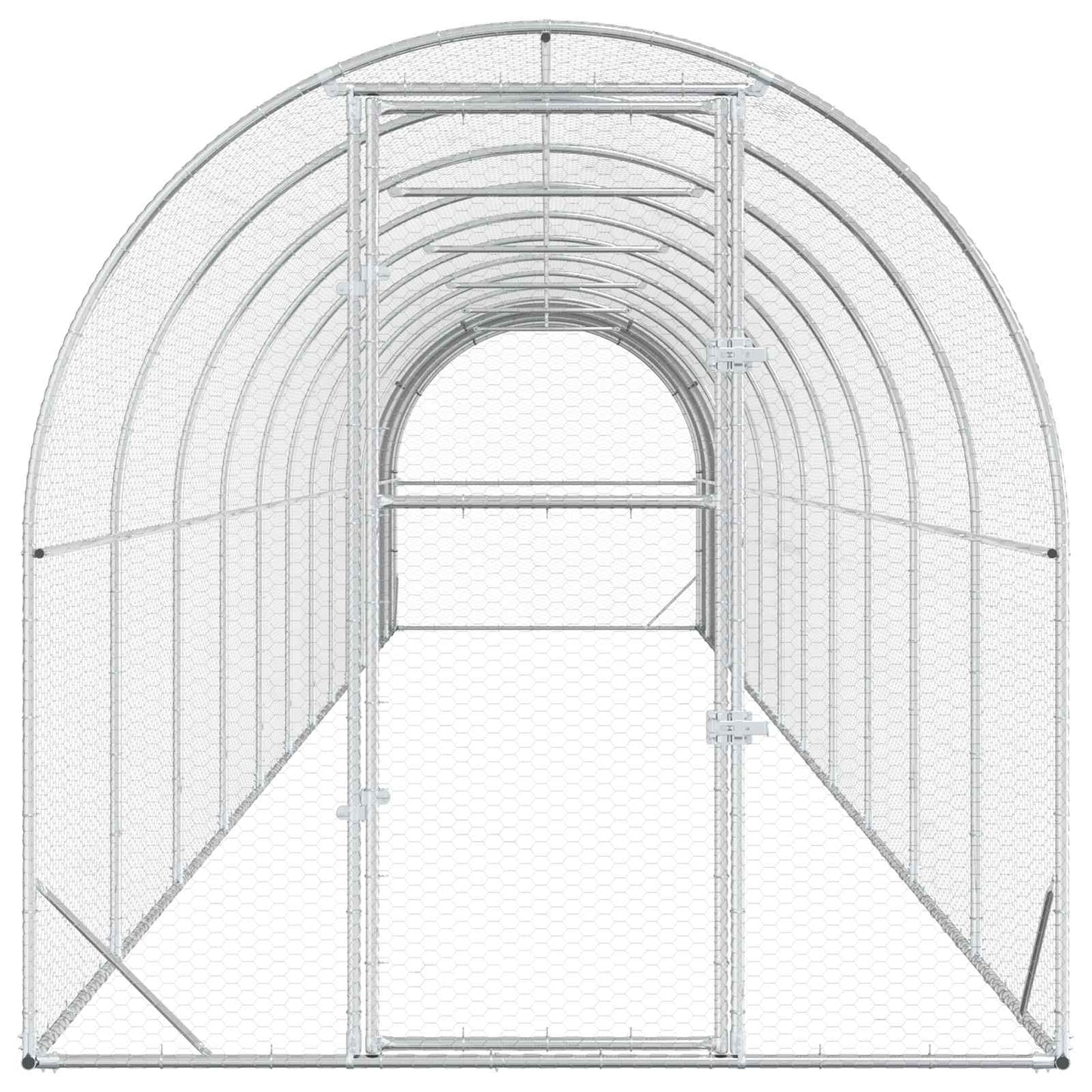vidaXL Κοτέτσι Ασημί 1200 x 200 x 200 εκ. Γαλβανισμένος Χάλυβας