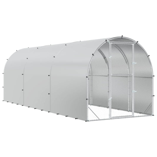 vidaXL Κοτέτσι Ασημί 600 x 200 x 200 εκ. Γαλβανισμένος Χάλυβας