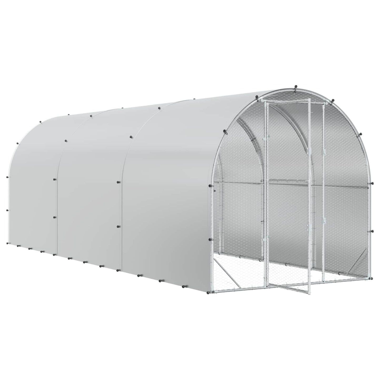 vidaXL Κοτέτσι Ασημί 600 x 200 x 200 εκ. Γαλβανισμένος Χάλυβας