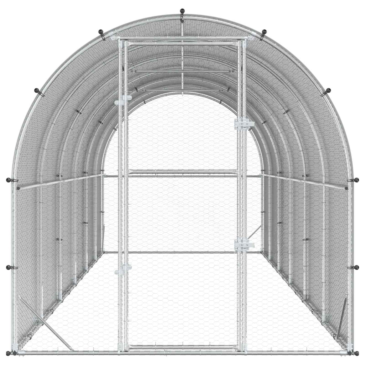 vidaXL Κοτέτσι Ασημί 600 x 200 x 200 εκ. Γαλβανισμένος Χάλυβας