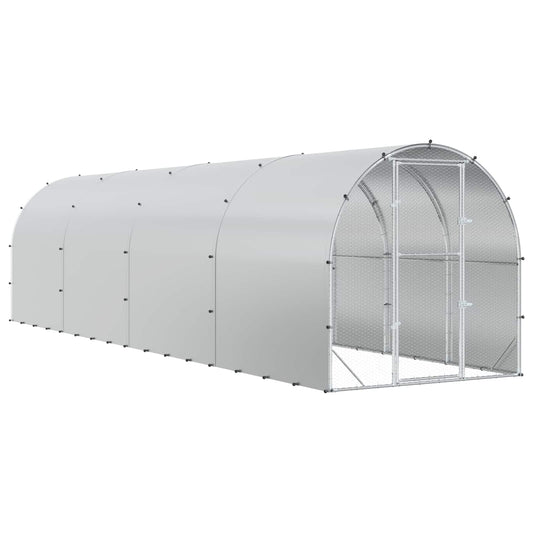 vidaXL Κοτέτσι Ασημί 800 x 200 x 200 εκ. Γαλβανισμένος Χάλυβας