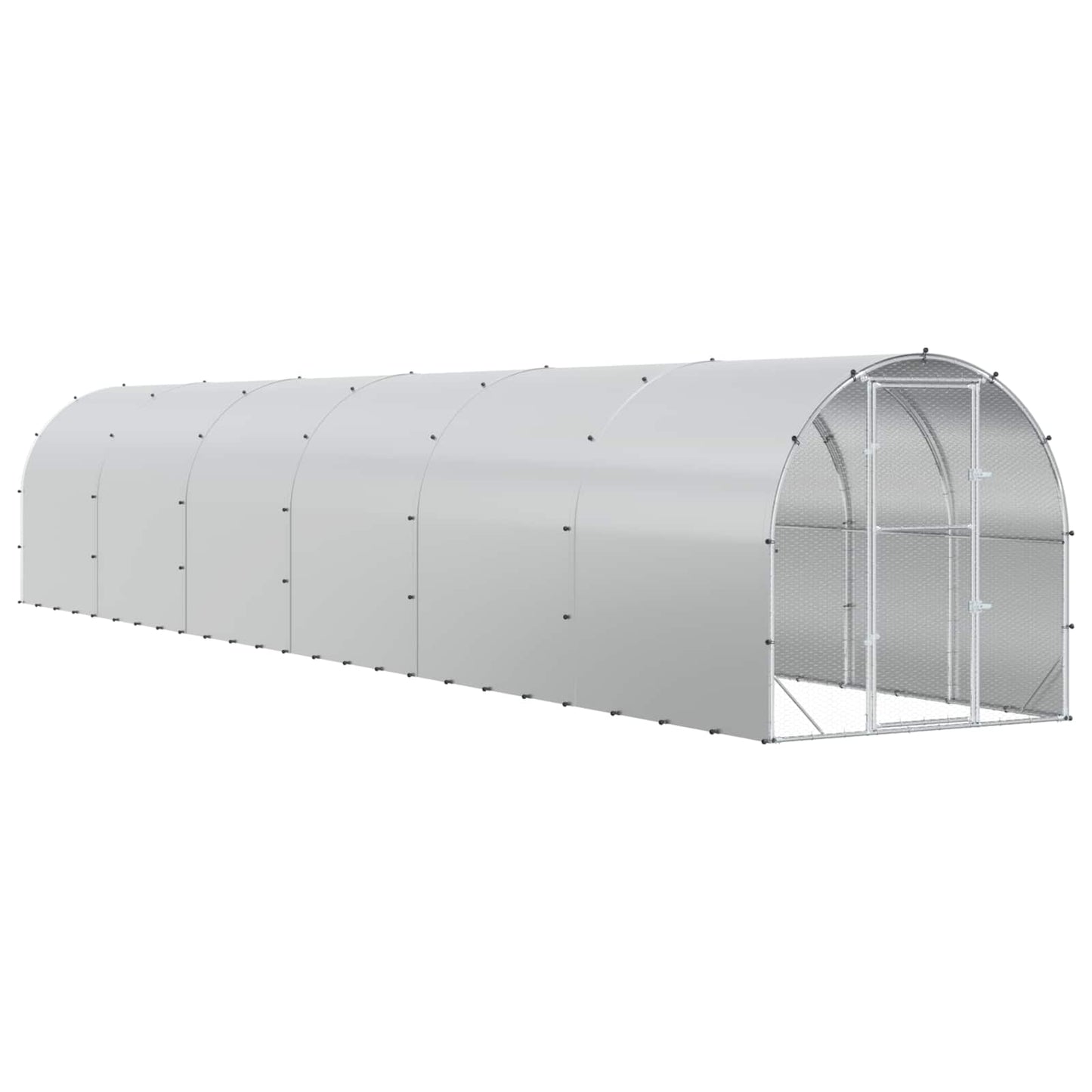 vidaXL Κοτέτσι Ασημί 1200 x 200 x 200 εκ. Γαλβανισμένος Χάλυβας