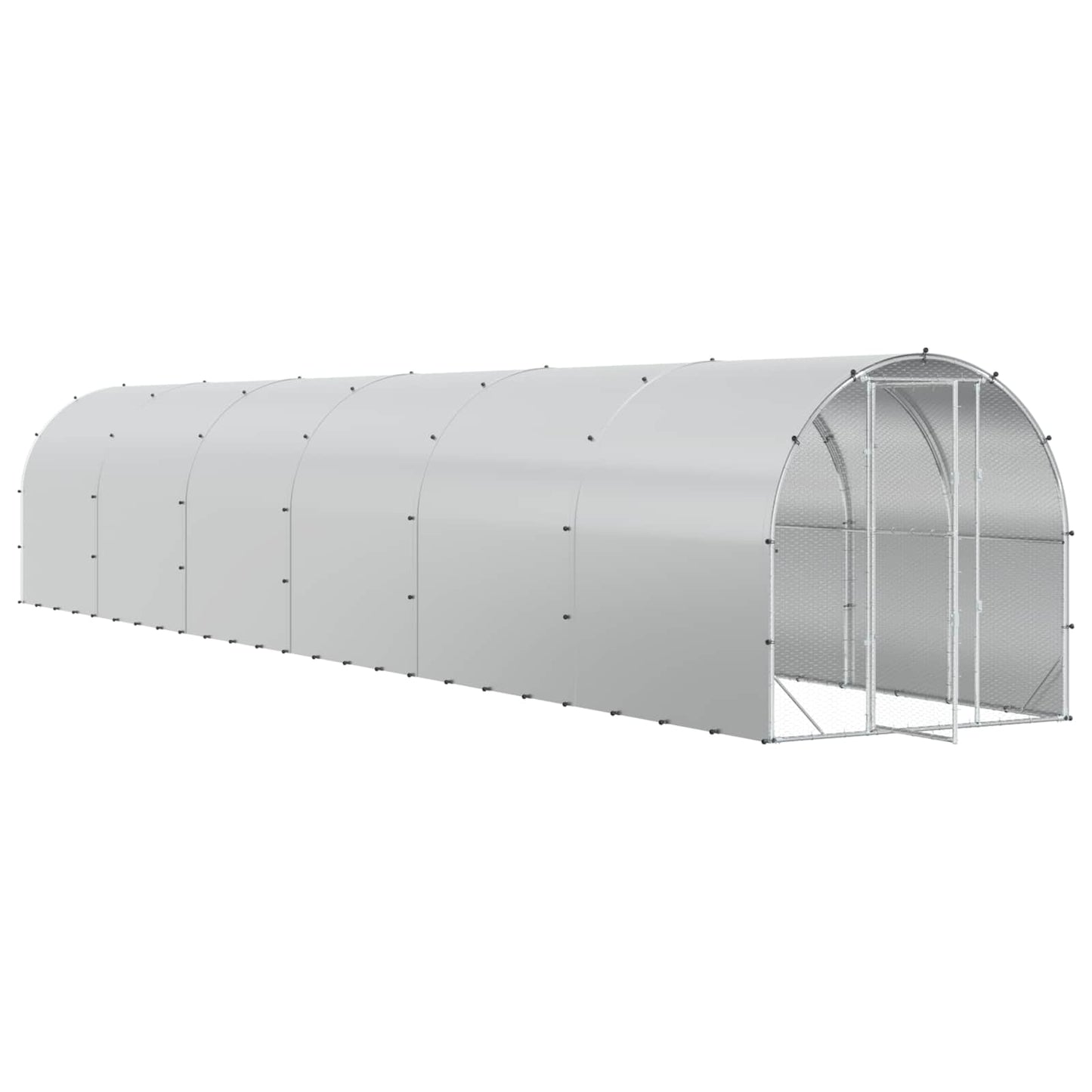 vidaXL Κοτέτσι Ασημί 1200 x 200 x 200 εκ. Γαλβανισμένος Χάλυβας