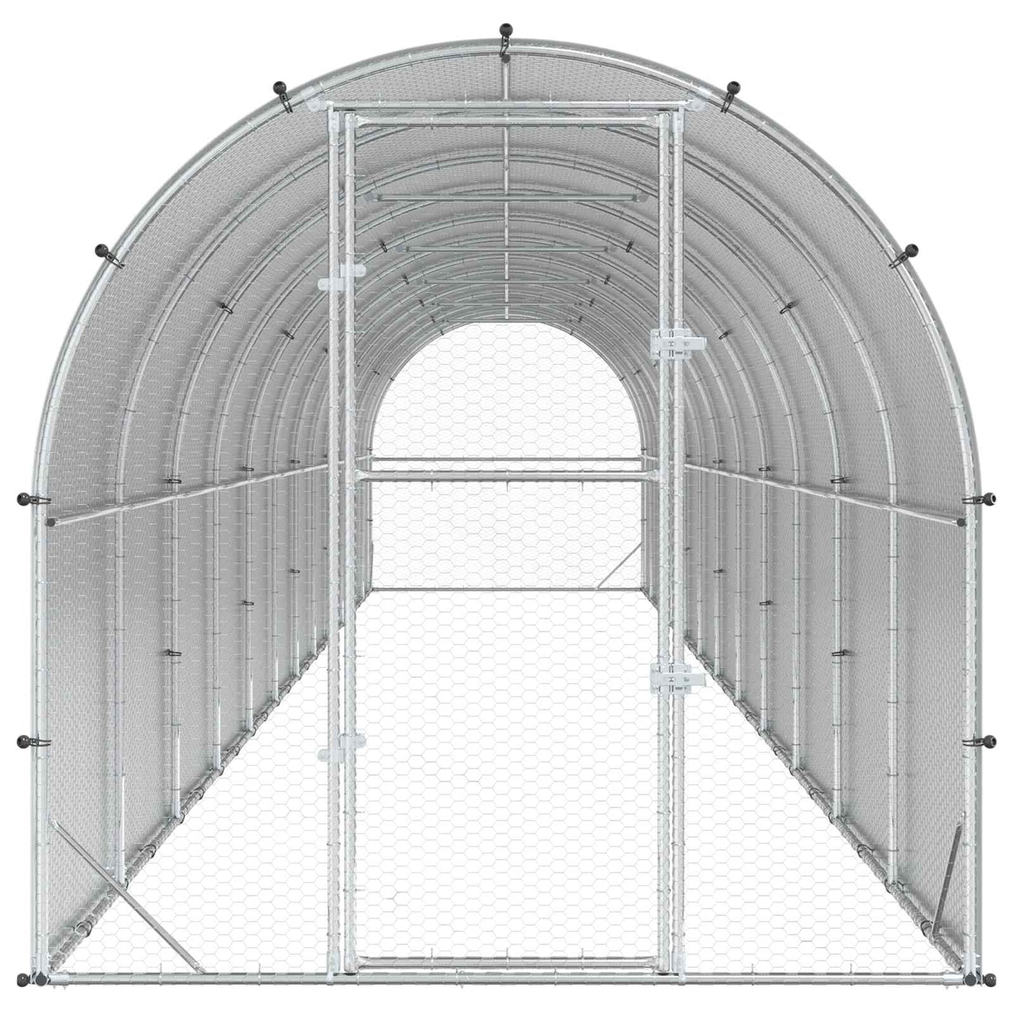 vidaXL Κοτέτσι Ασημί 1200 x 200 x 200 εκ. Γαλβανισμένος Χάλυβας
