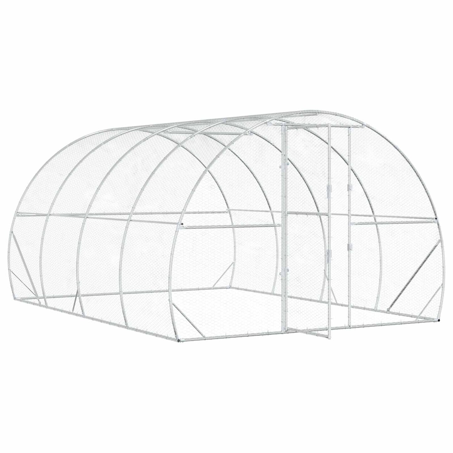 vidaXL Κοτέτσι Ασημί 400 x 300 x 200 εκ Γαλβανισμένος Χάλυβας
