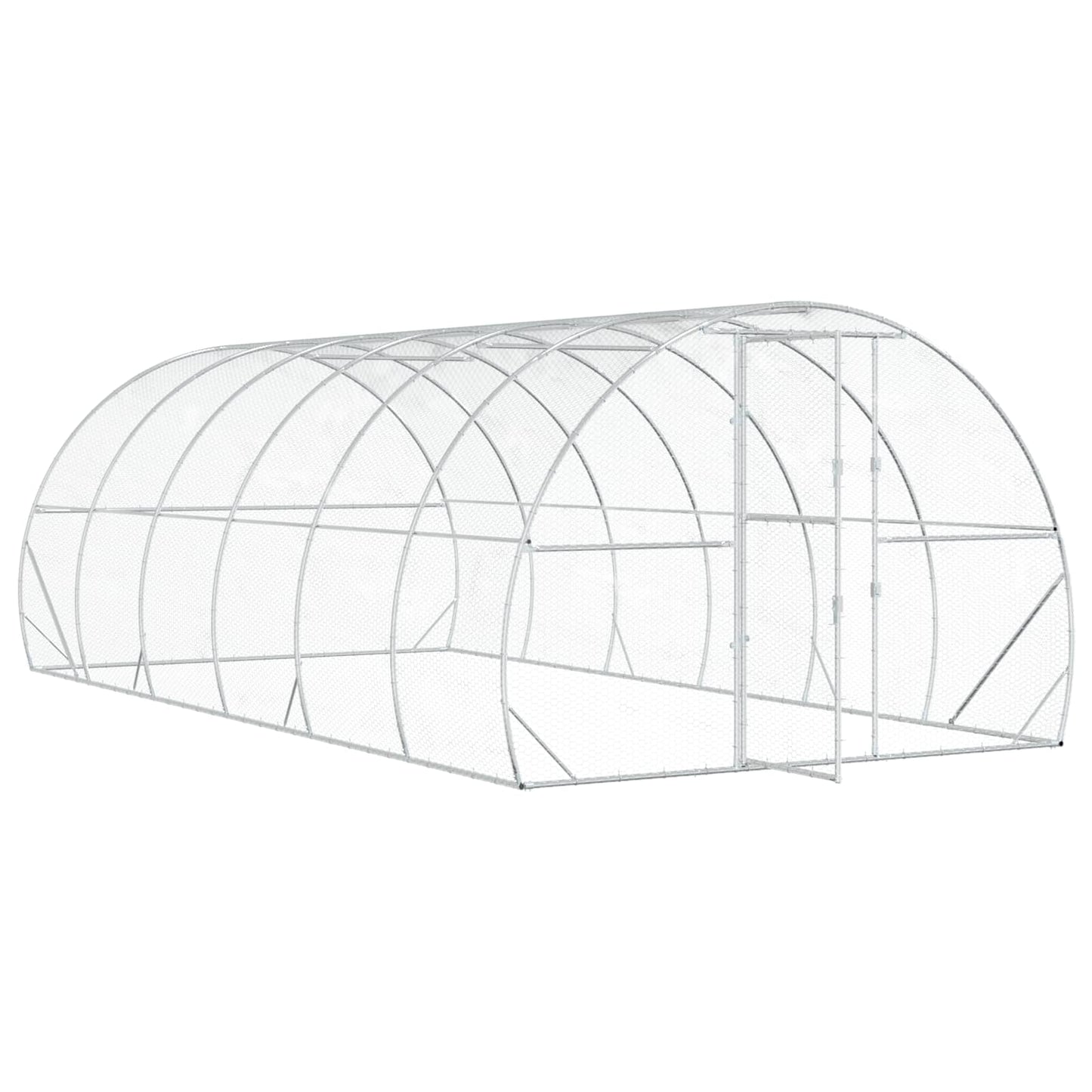 vidaXL Κοτέτσι Ασημί 600 x 300 x 200 cm Γαλβανισμένος Χάλυβας