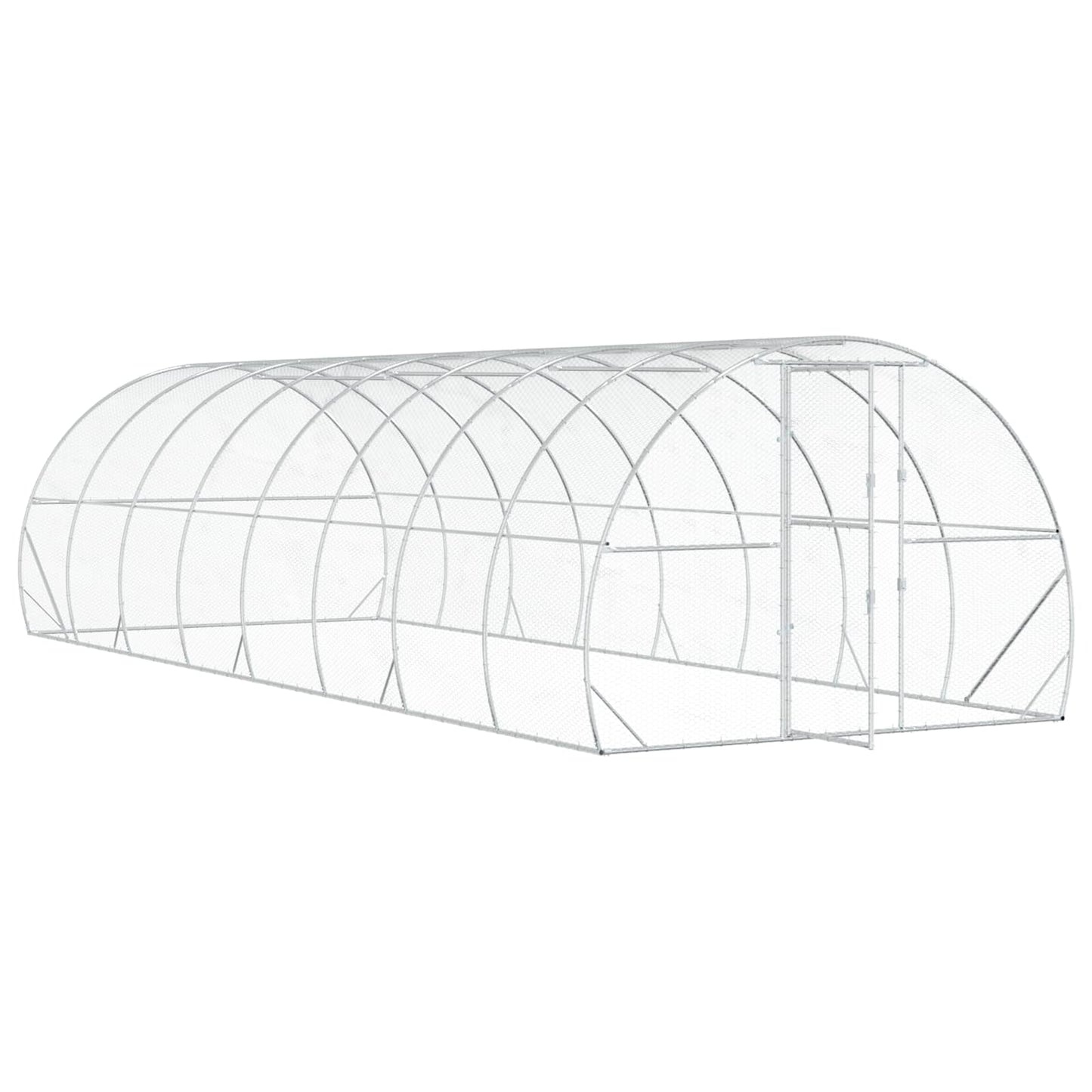 vidaXL Κοτέτσι Ασημί 800 x 300 x 200 εκ. Γαλβανισμένος Χάλυβας