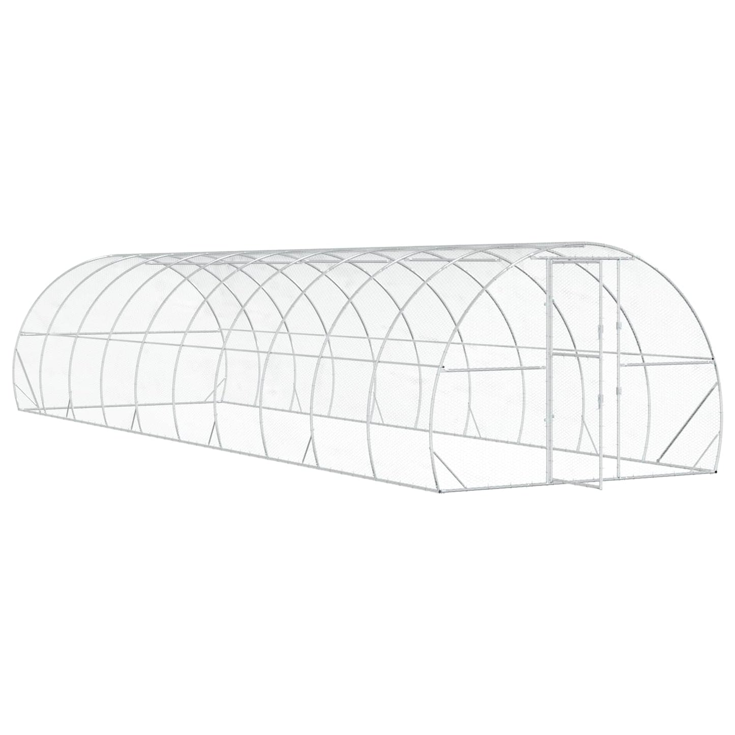 vidaXL Κοτέτσι Ασημί 1000 x 300 x 200 εκ. Γαλβανισμένος Χάλυβας