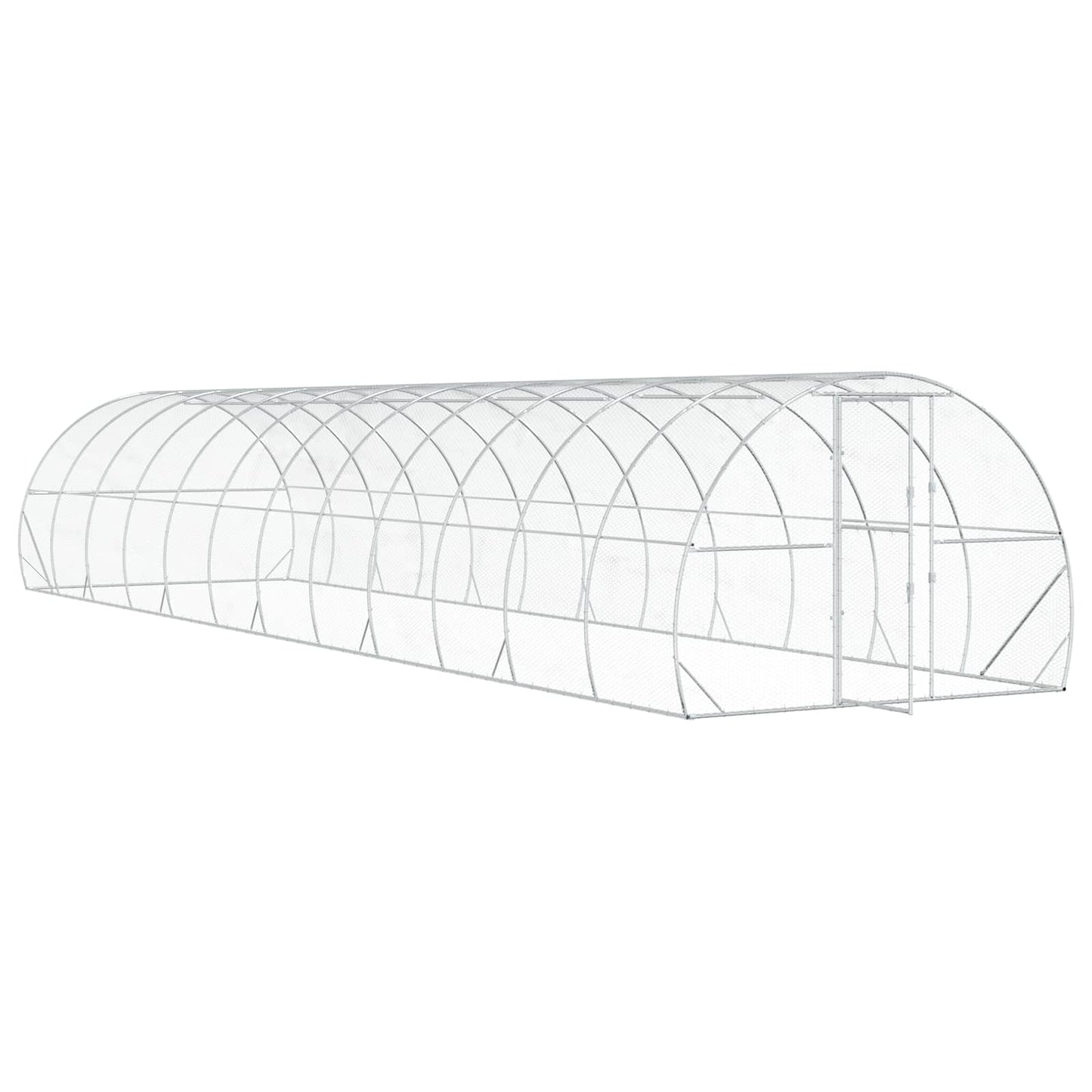 vidaXL Κοτέτσι Ασημί 1200 x 300 x 200 cm Γαλβανισμένος Χάλυβας