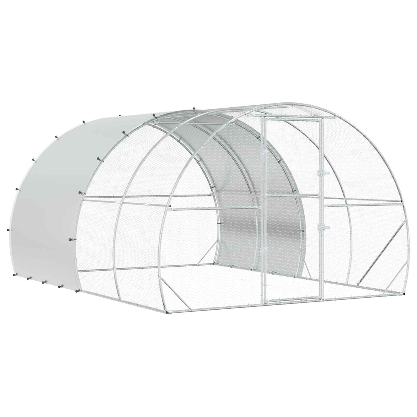 vidaXL Κοτέτσι Ασημί 400 x 300 x 200 εκ Γαλβανισμένος Χάλυβας