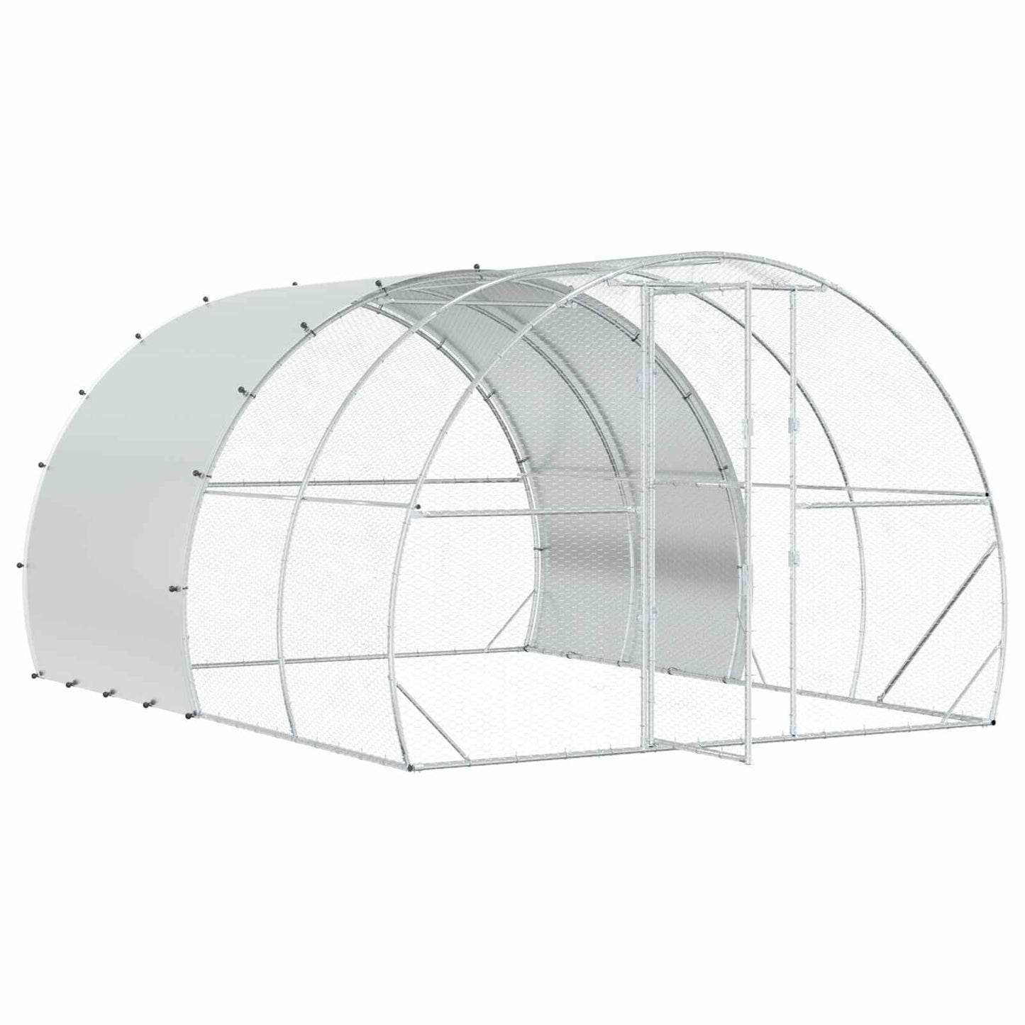 vidaXL Κοτέτσι Ασημί 400 x 300 x 200 εκ Γαλβανισμένος Χάλυβας